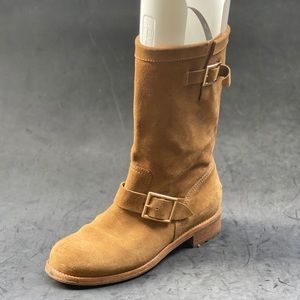 JIMMY CHOO suede motor boots